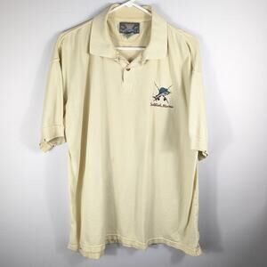 Cheyenne River XL Polo Shirt Sailfish Marina Embroidered Cream Cotton Fishing